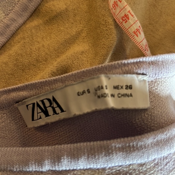 Zara S lavender lilac  gingham plaid crop - Picture 6 of 8